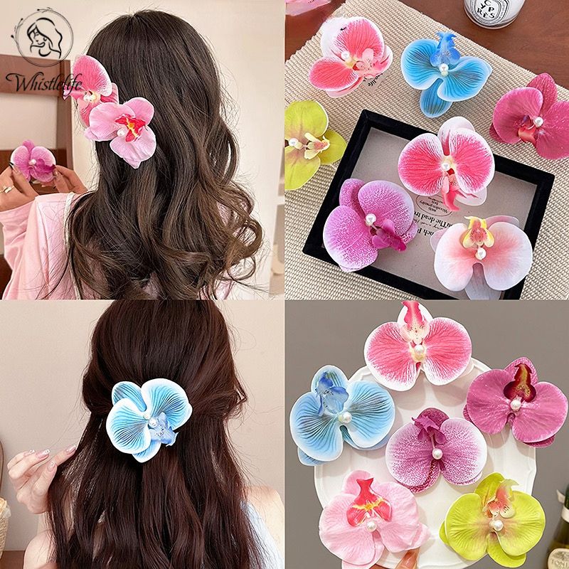 Jepit Rambut Bunga Anggrek Hiasan Kepala Gadis Aksesoris Rambut