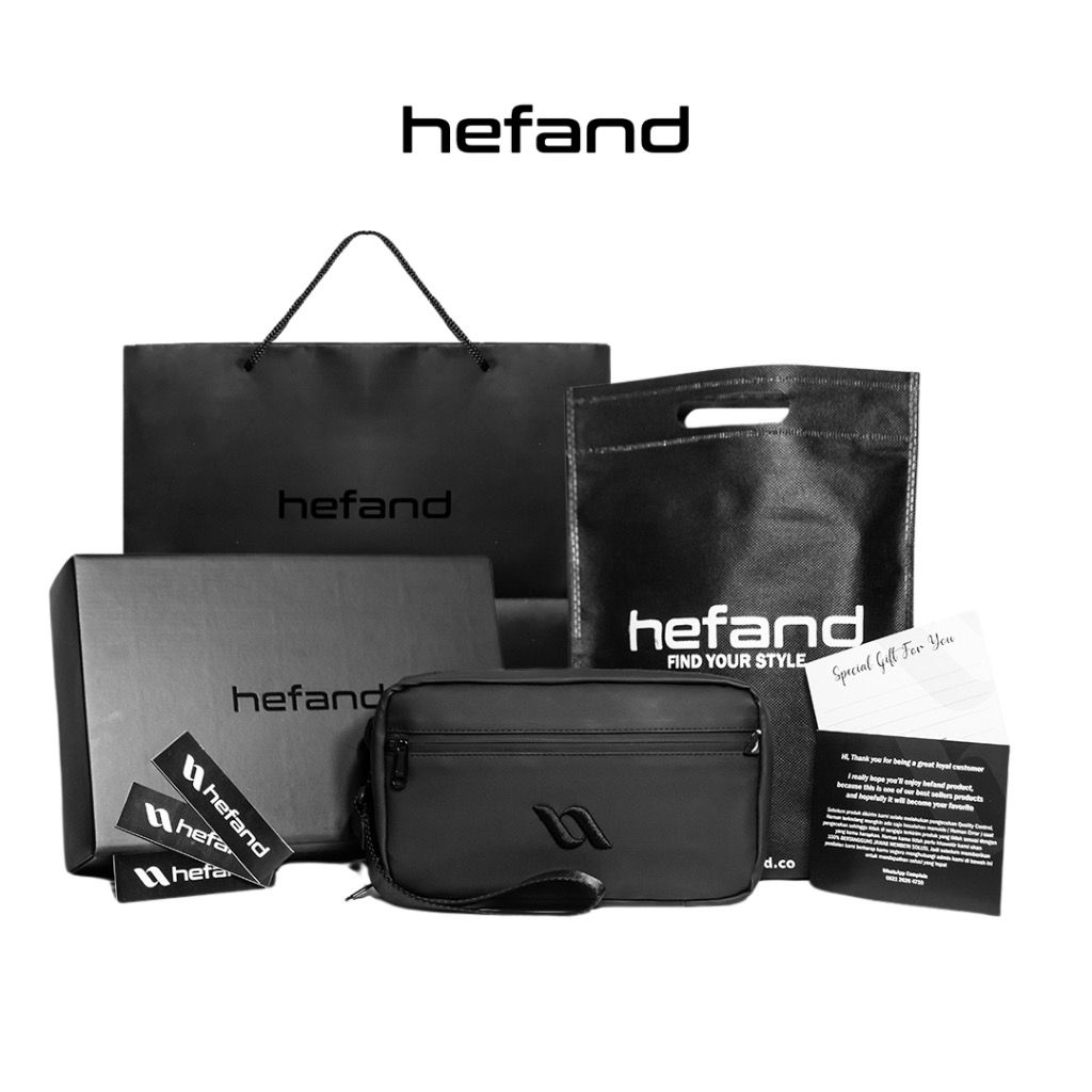 Hefand - Handbag Pria Aero Exclusive + Paperbag Clutch Bag Slingbag Multifungsi Tas Tangan Cowok Wat