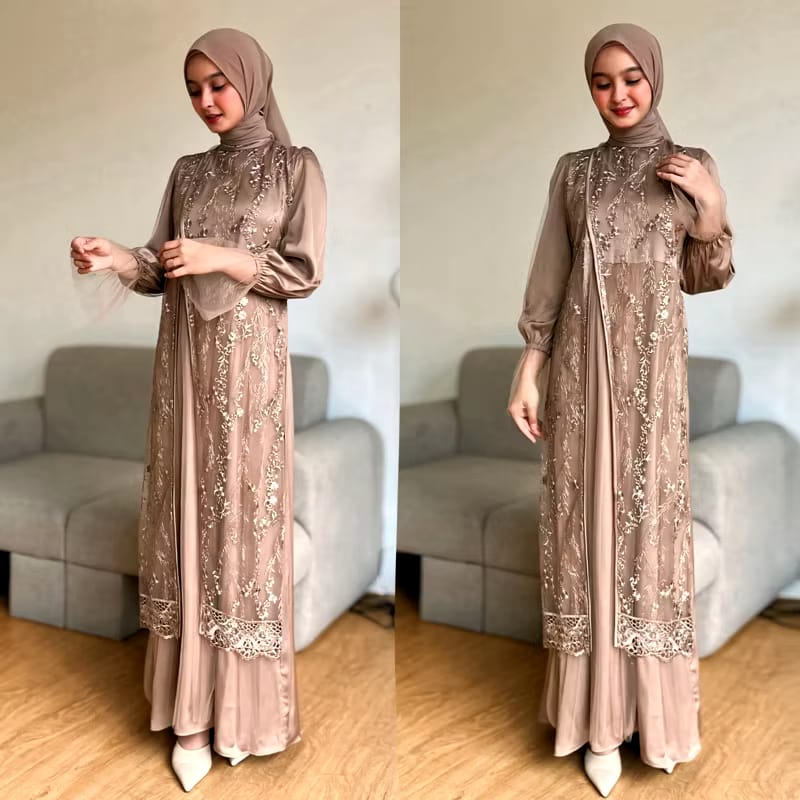 Dress Set ( Dress + Tunik Blouse Lace )